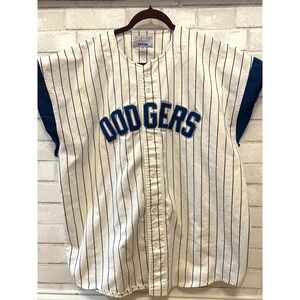 90s Starter Los Angeles Dodgers‎ Baseball Jersey Men's 2XL Pinstripe Blue White